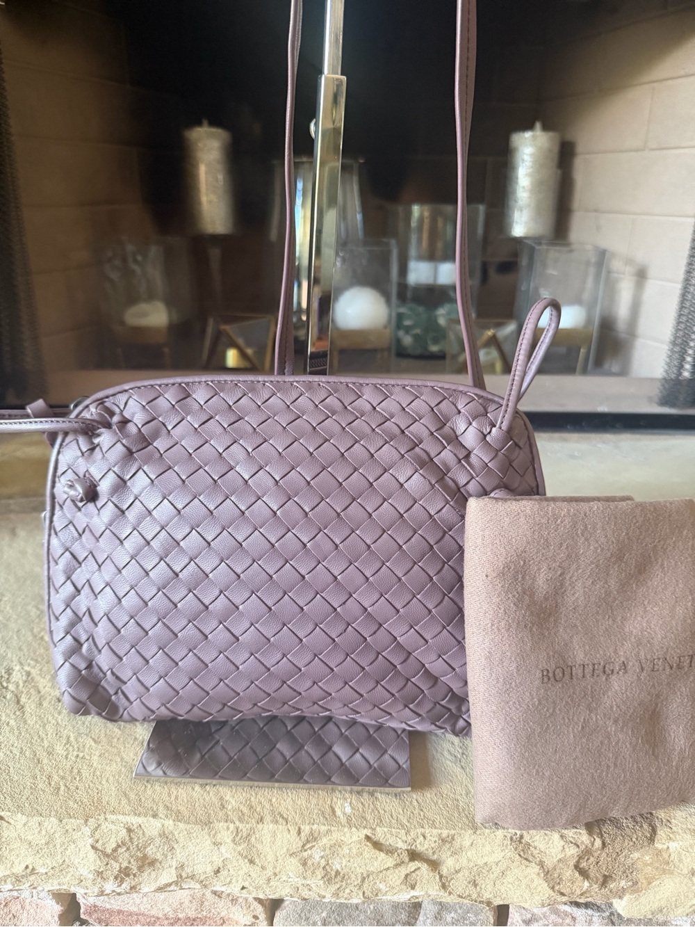 Bottega Veneta Woven Lavender/Plum Crossbody Bag